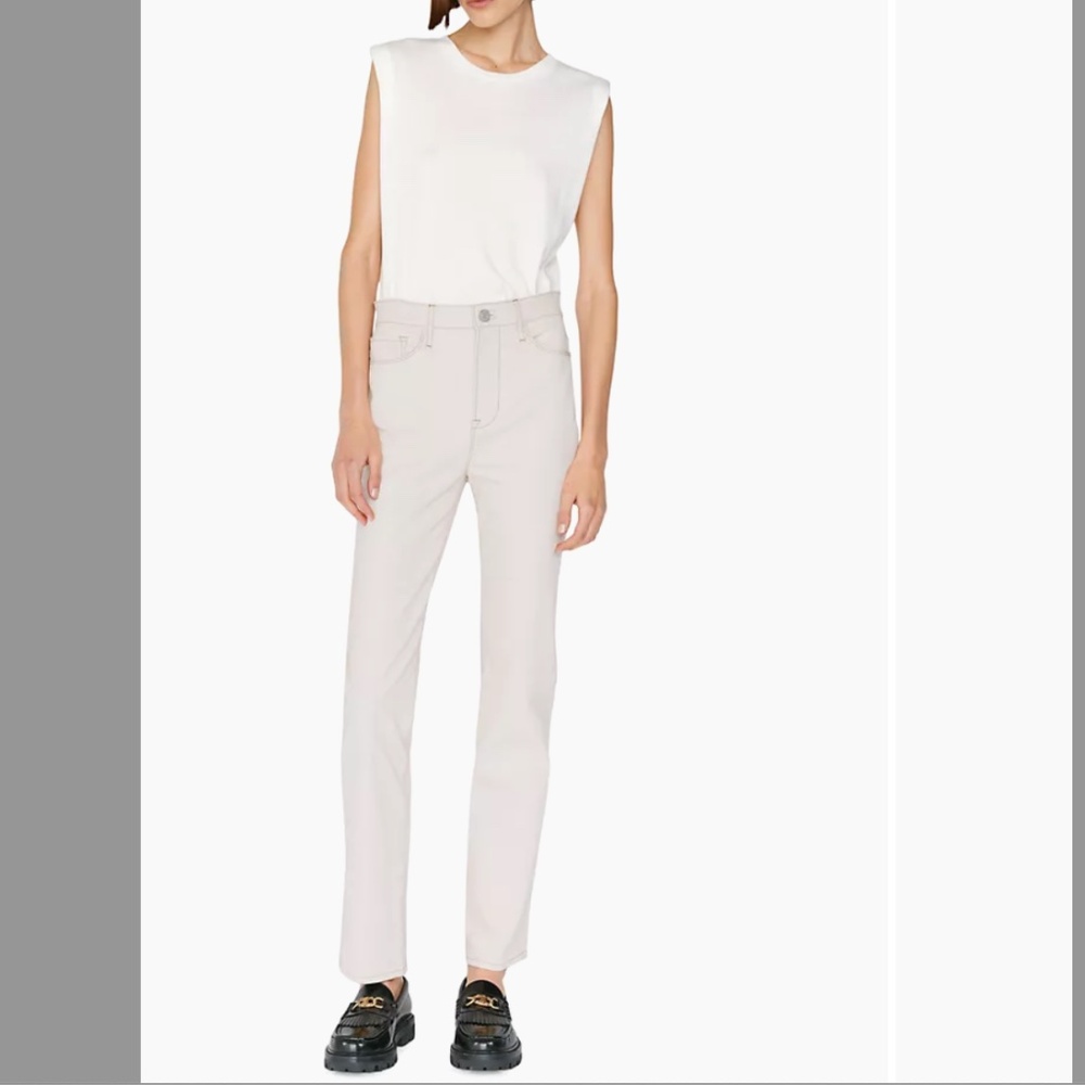 NWT $1,198 FRAME Le Super High Straight Leather Pants